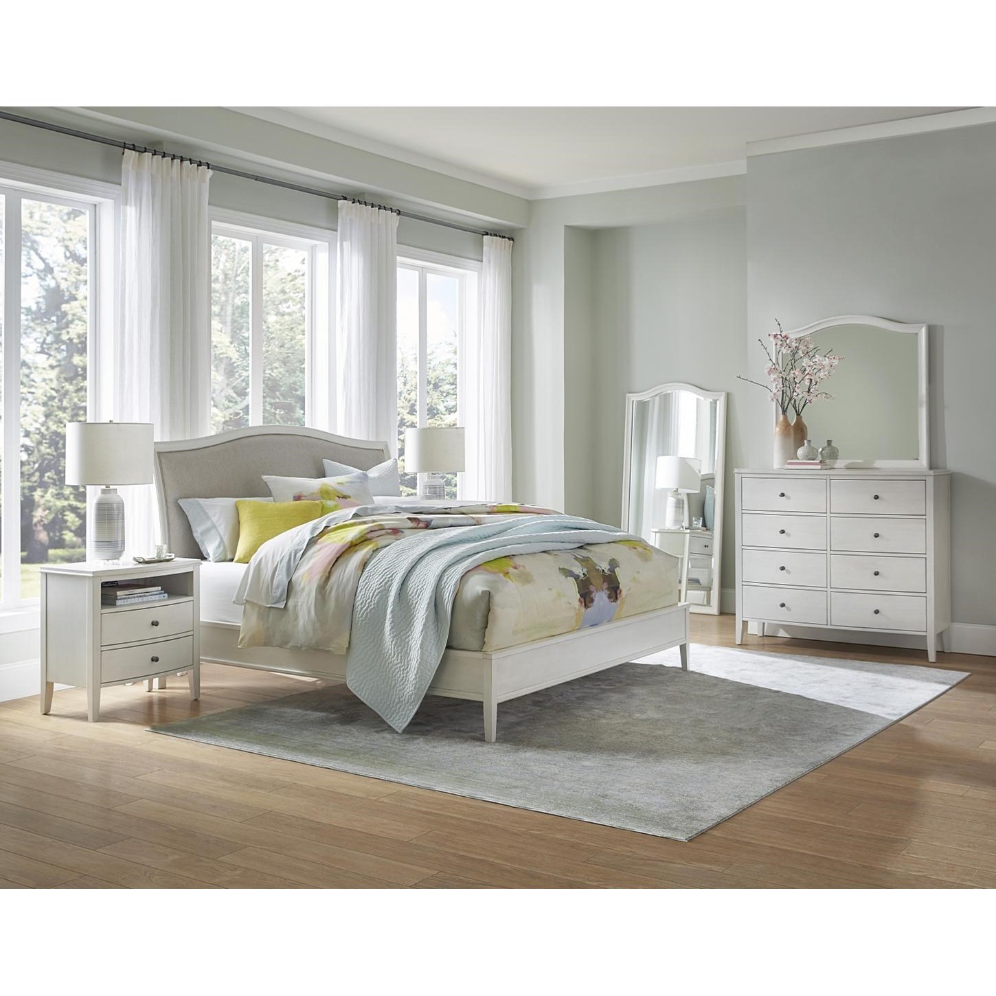 Aspenhome Charlotte Transitional Queen Platform Bed with USB Port
